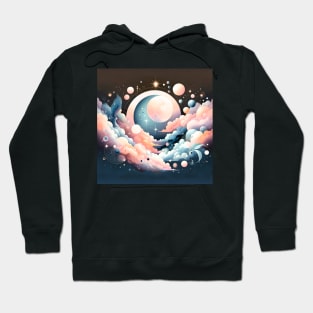 Mystical Celestial Dreams: Moonlit Serenity Hoodie